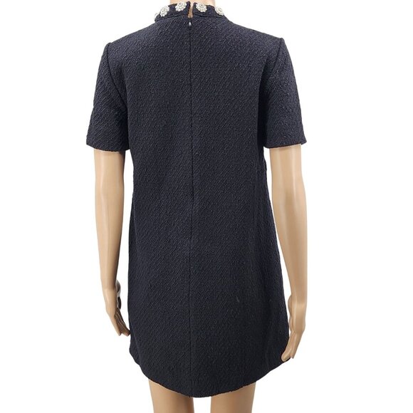 & Other Stories Black Sequin Embelllished Collar Mini Dress, Women's 4 - Picture 2 of 11